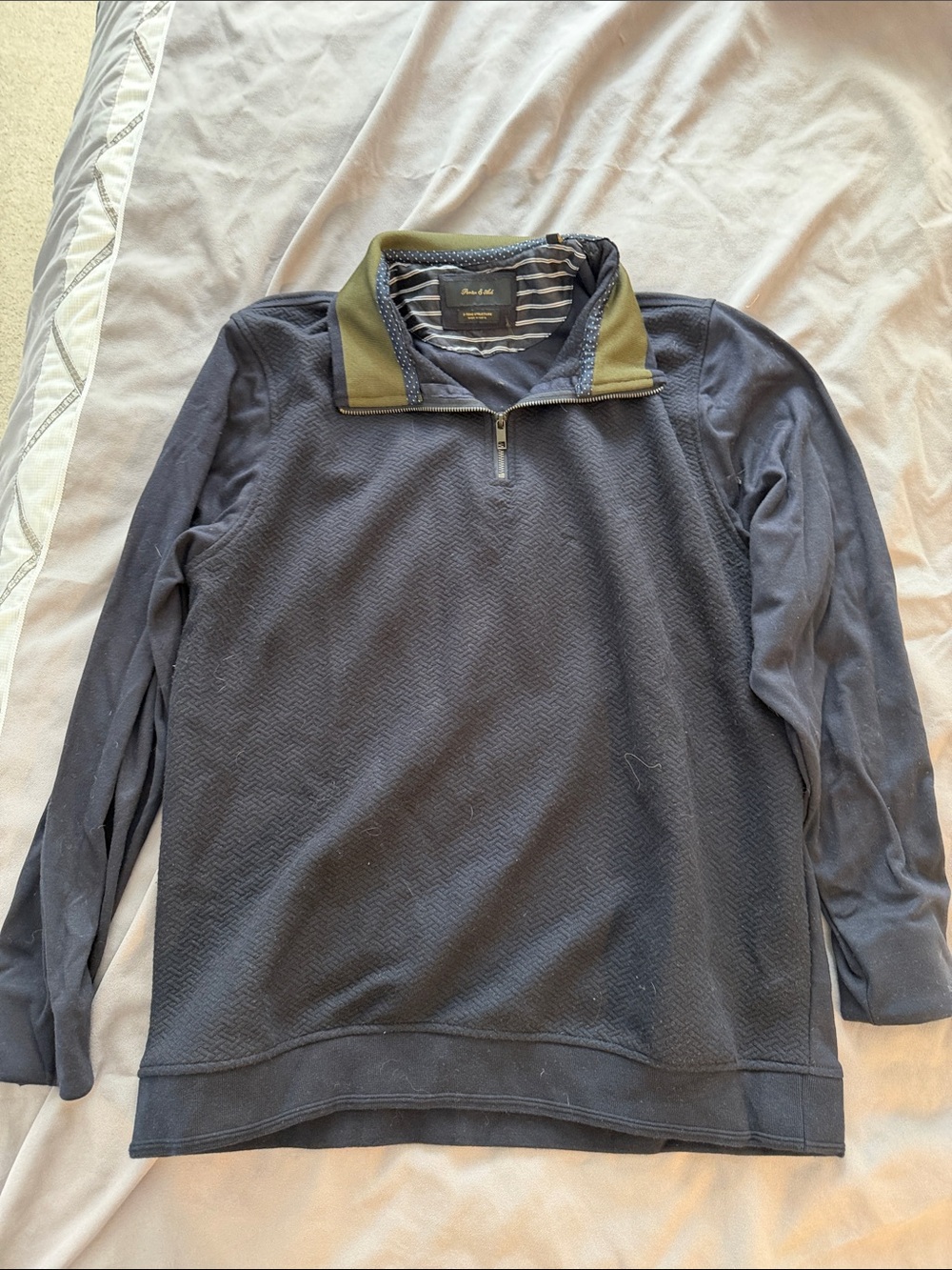 Men's Navy Lightweight Quarter-Zip Shirt Jacket